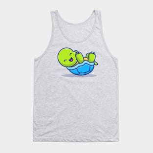 Cute Turtle Laughing And Lying Down Tank Top